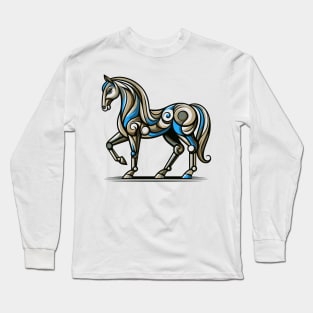 Horse illustration. Illustration of a horse in cubism style Long Sleeve T-Shirt